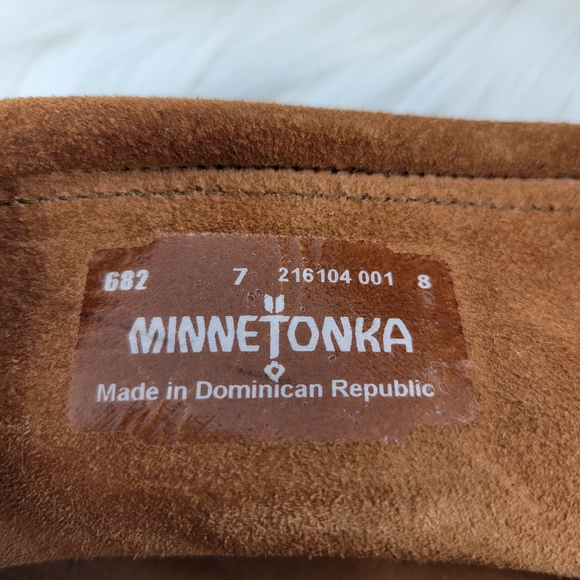 Minnetonka suede leather tassle lace up mocassins flat oxfords - Picture 8 of 9